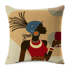 Load image into Gallery viewer, cushion cover with a printed african girls image