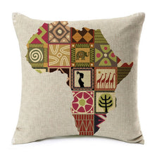 Load image into Gallery viewer, map of africa printed on a throw cushion cover