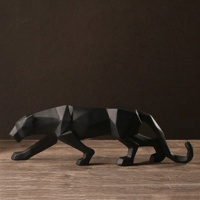 Abstract Resin Panther Statues Sculpture Geometric Resin Leopard Statue Home Decor Creative Gift Craft Ornament Accessories