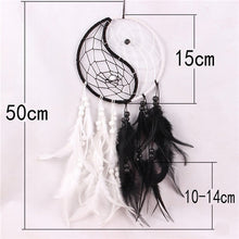 Load image into Gallery viewer, peace sign dreamcatcher with size specifications