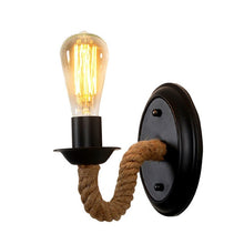 Load image into Gallery viewer, Industrial wall sconce with hemp rope and edison bulb FunkChez