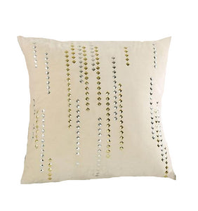 cream coloured cushion cover with gold designs printed FunkChez