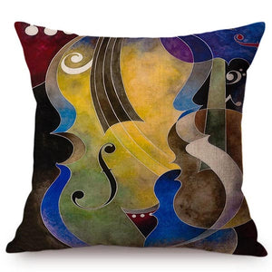 cushion cover with an image of an instrument 