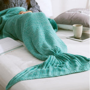 Mermaid Tail  Blanket - Yarn Knitted Handmade Crochet Mermaid Tail Blanket