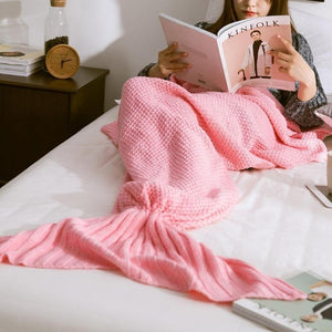 Mermaid Tail  Blanket - Yarn Knitted Handmade Crochet Mermaid Tail Blanket