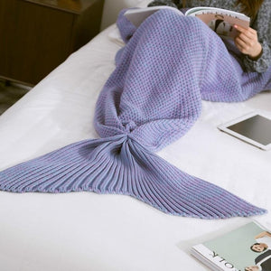Mermaid Tail  Blanket - Yarn Knitted Handmade Crochet Mermaid Tail Blanket