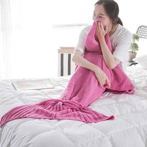 Mermaid Tail  Blanket - Yarn Knitted Handmade Crochet Mermaid Tail Blanket