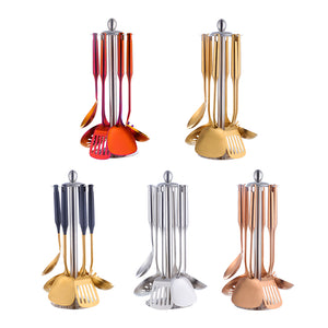 5 sets of colored utensils from the posche utensil collection
