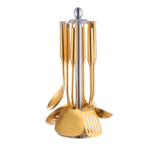 6 honey gold plated utensils from the posche utensil collection