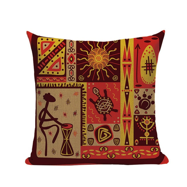 cushion cover with abstract african tribal images