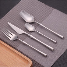Load image into Gallery viewer, GREY AND SILVER 4 PIECE ROYALTY CUTLERY SET