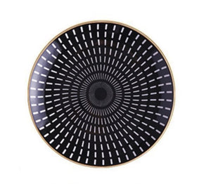 BLACK AND WHITE DOTTED PLATE - FUNKCHEZ