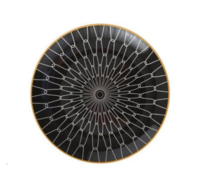 black and white geometric design dinner plate - FUNKCHEZ
