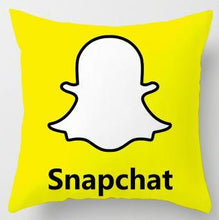 Load image into Gallery viewer, SNAPCHAT LOGO PRINTED ON A CUSHION COVER