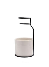 Load image into Gallery viewer, small spiral vase with white ceramic pot