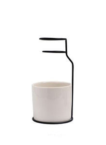 small spiral vase with white ceramic pot