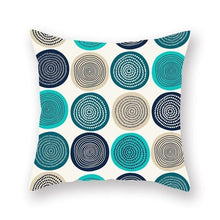 Load image into Gallery viewer, teal, mustard, blue and black circles designs- FunkChez