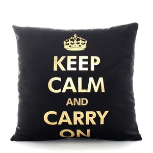 Keep calm and carry on throw pillow cover 