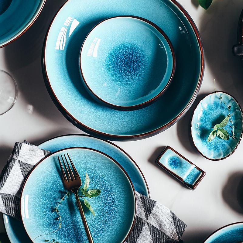 Unique Designer Blue Dinner Set 